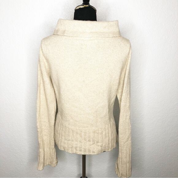 Yansi Fugel tan cream camel wool silk blend turtleneck sweater size Medium - Picture 16 of 16